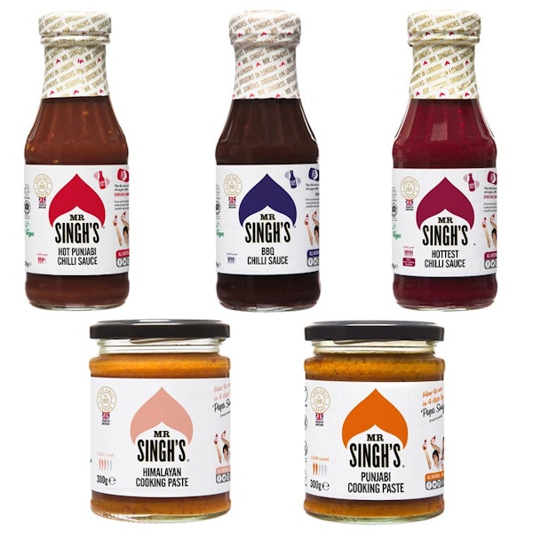 Mr singhs 3 sauces and 2 pastes