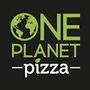 One planet pizza logo black